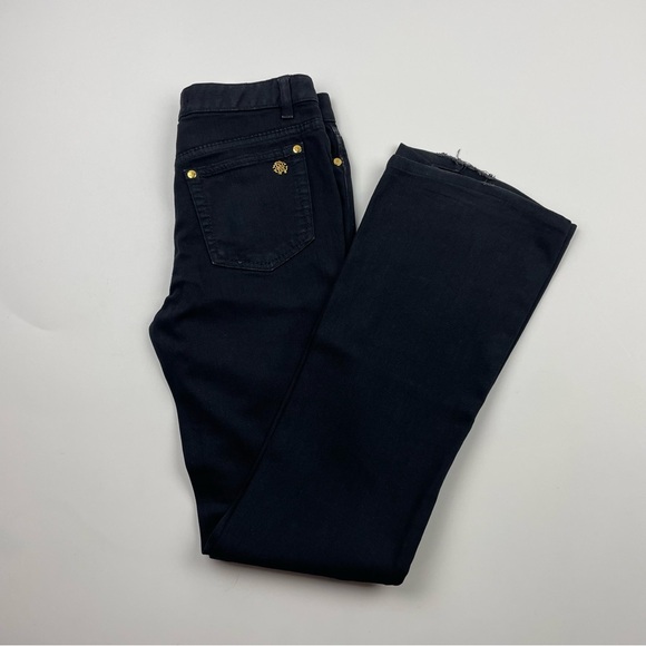 Roberto Cavalli Women's Black Mid Rise Bootcut Flared Pant Jean Stretch 38 US 2 - Picture 1 of 12